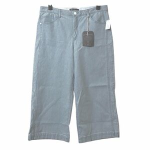 Democracy Ab Technology Railroad Stripe Wide Leg Ankle Crop Pants Size 16